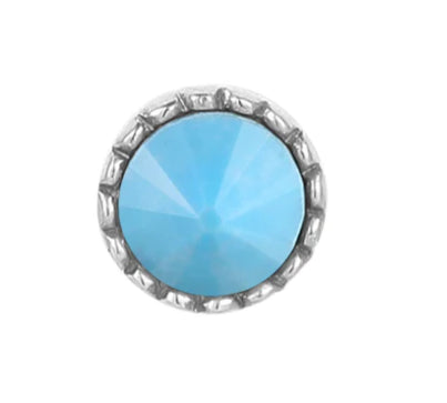 Round Accent Bezel Reverse Set in Turquoise