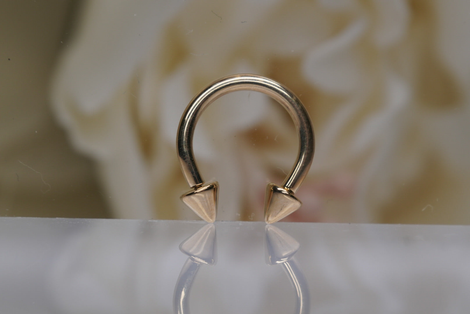 14g Circular Barbell in Gold with Spikes