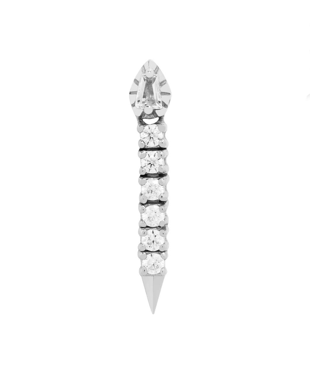 Buddha Jewelry Organics 14k 14.75x2.25mm "Spellcraft" with Crystals THREADLESS in white gold