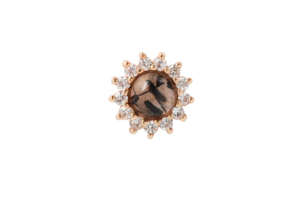 Delphine w/ Tourmalated Quartz & White Sapphire