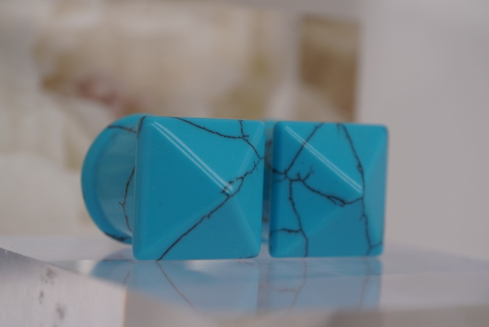 Turquoise Pyramid Plug- 1/2" ID