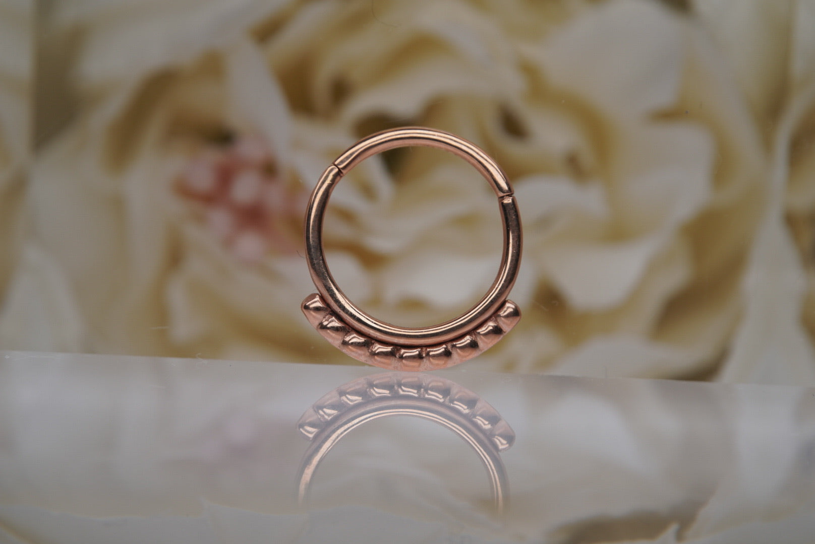 Beaded Clicker in Rose Gold 16g 7/16"