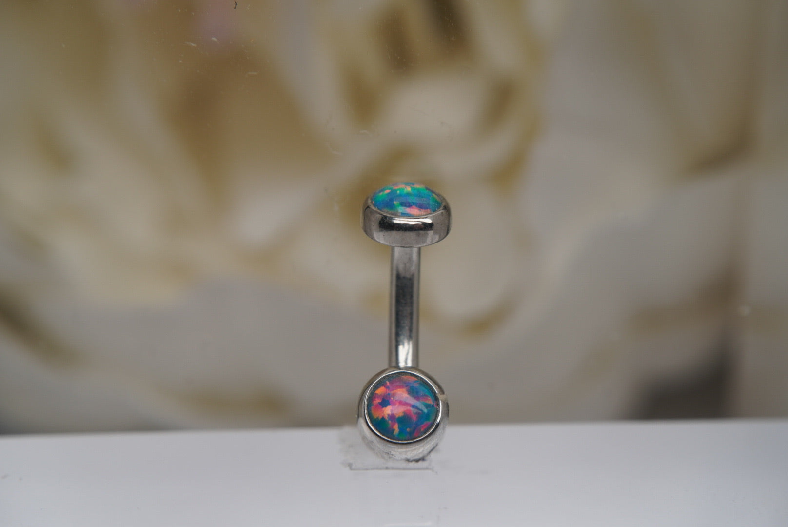 Teal Opal Navel in a Bezel Setting  (4mm/4mm)