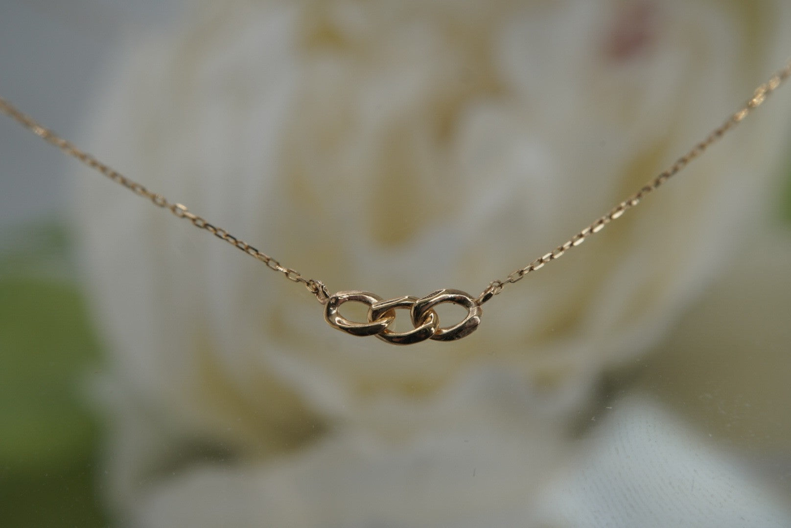 Triple Link Necklace in Yellow Gold