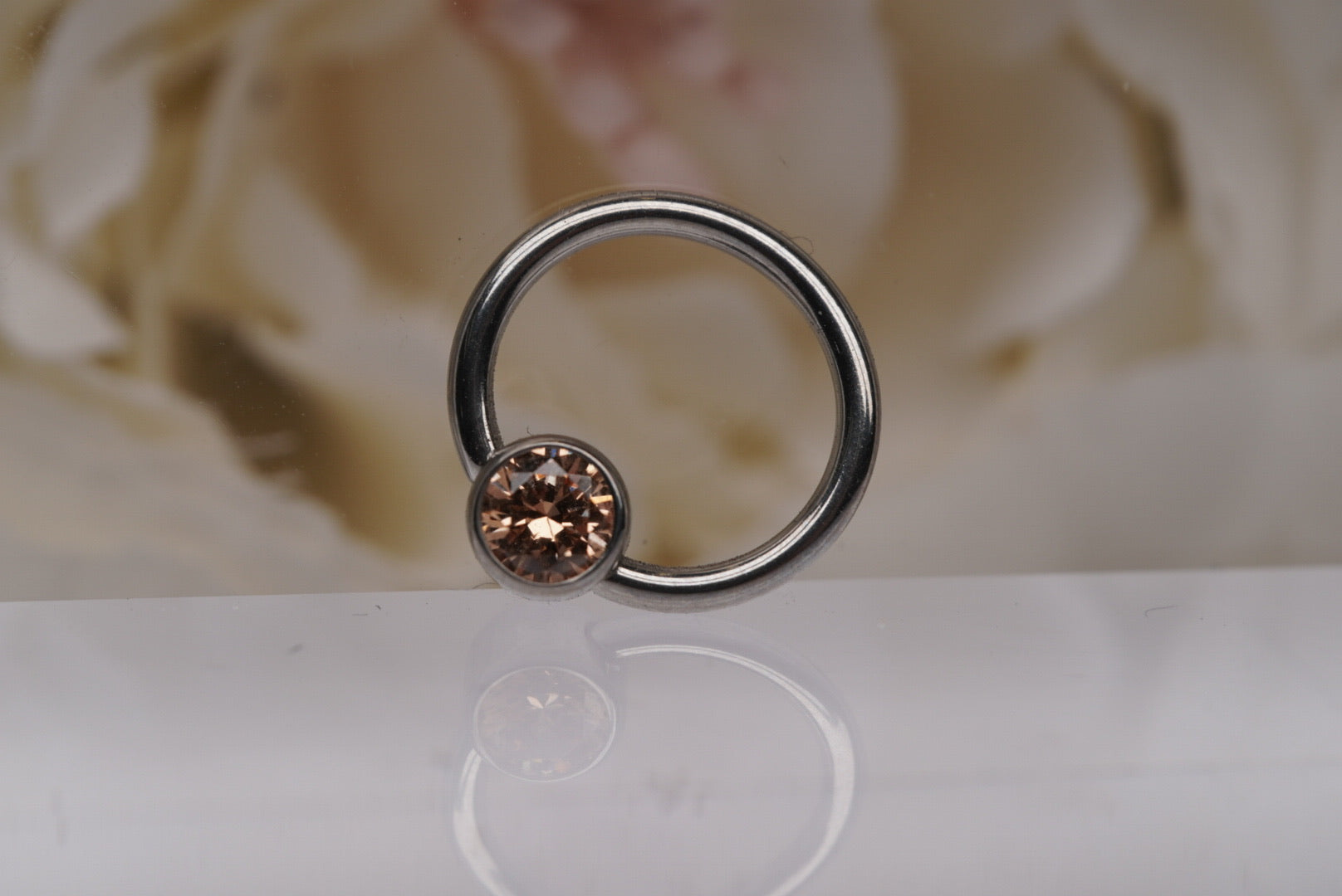 Captive Bead with Champagne Crystal