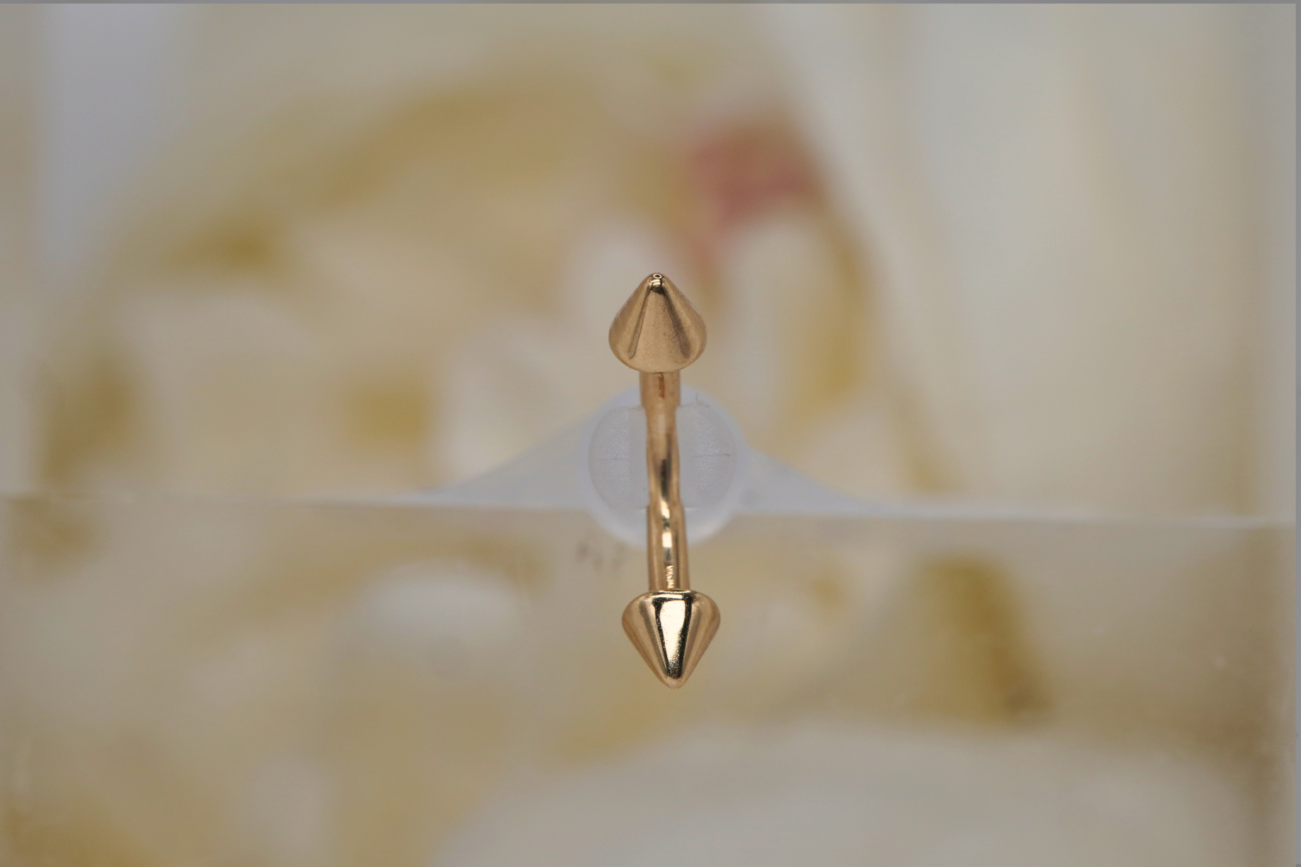 Spikes Yellow Gold Curved Barbell