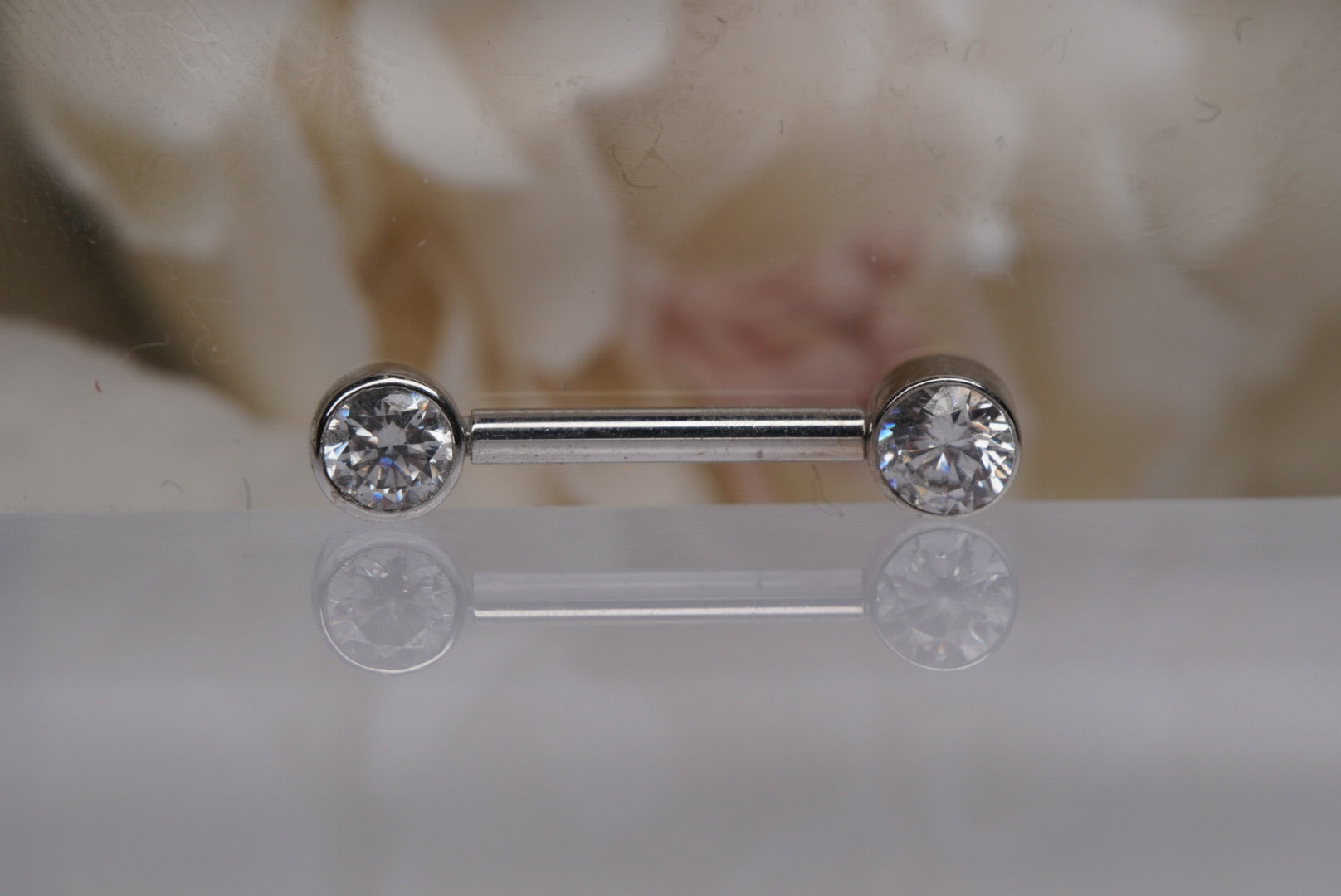 Gold Barbell with Crystals