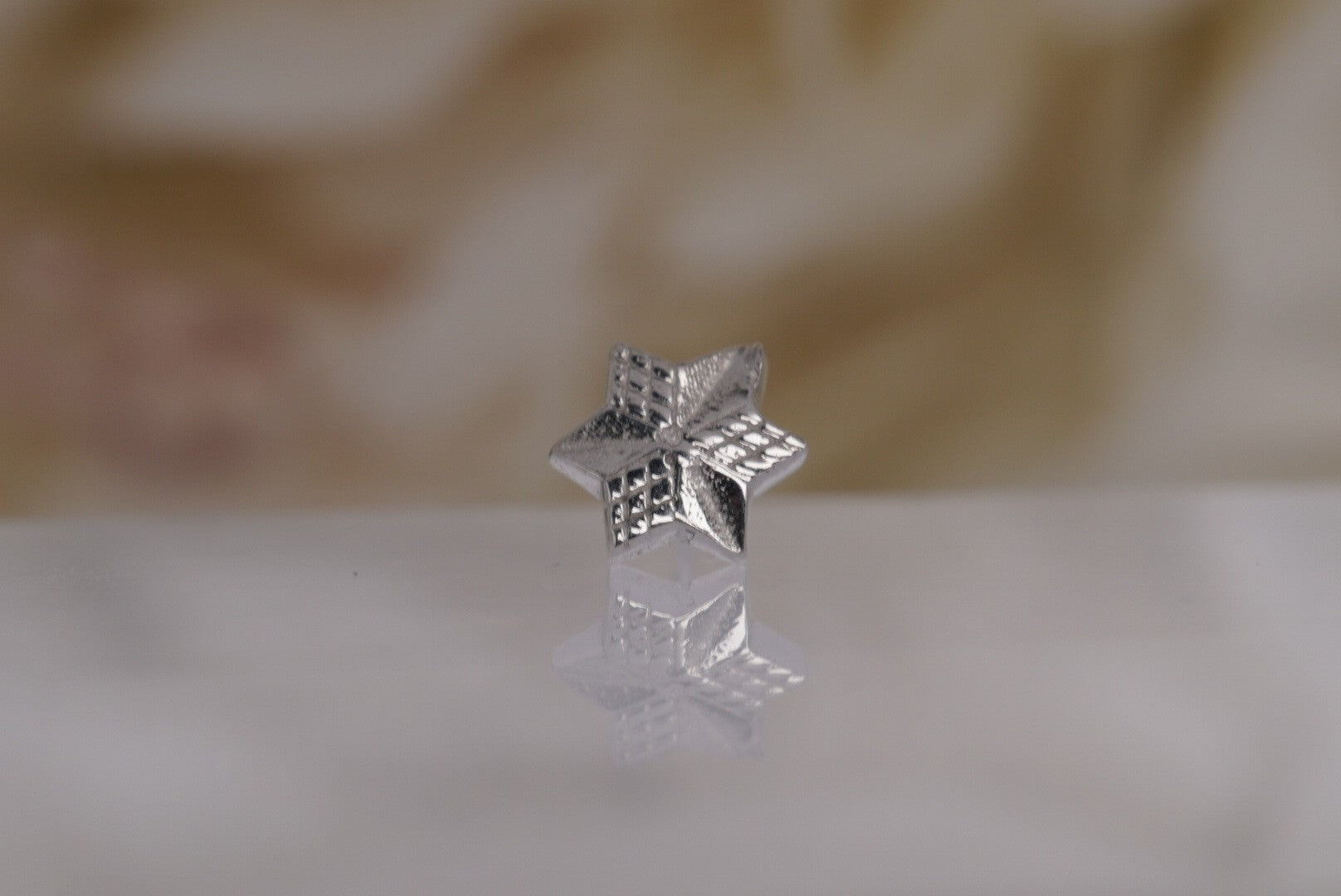 White Gold Textured Star