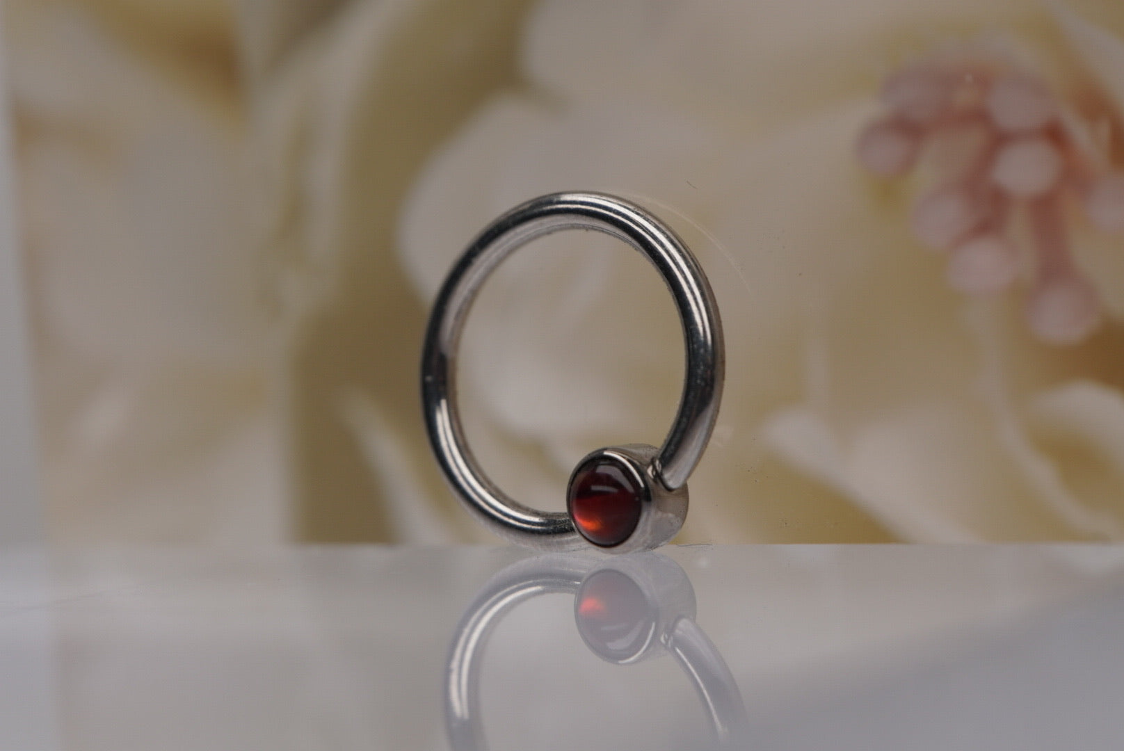 Captive Bead with Red Paua Shell