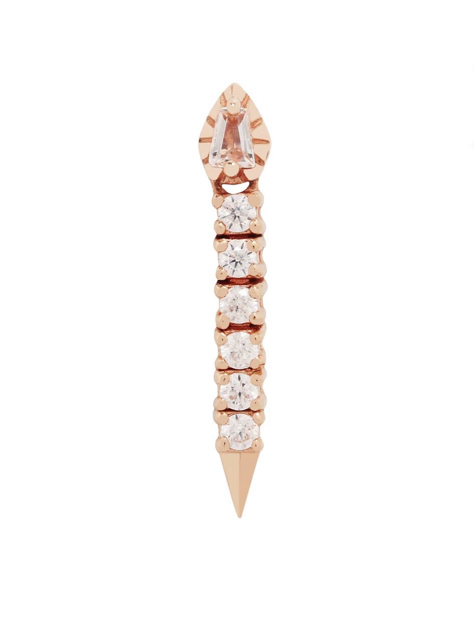 Buddha Jewelry Organics 14k 14.75x2.25mm "Spellcraft" with Crystals THREADLESS in rose gold