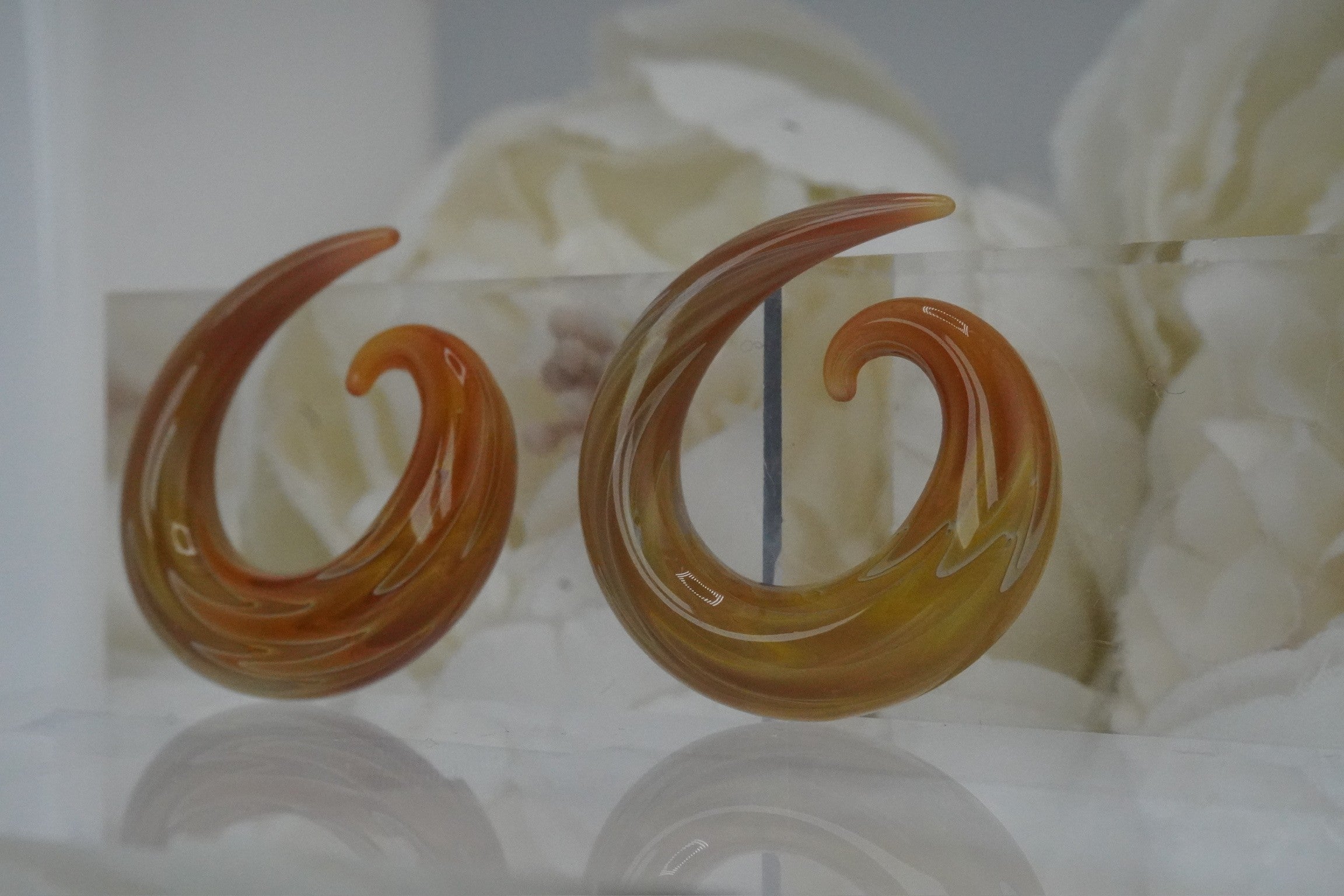 Brown and Amber Glass Spirals - 0g