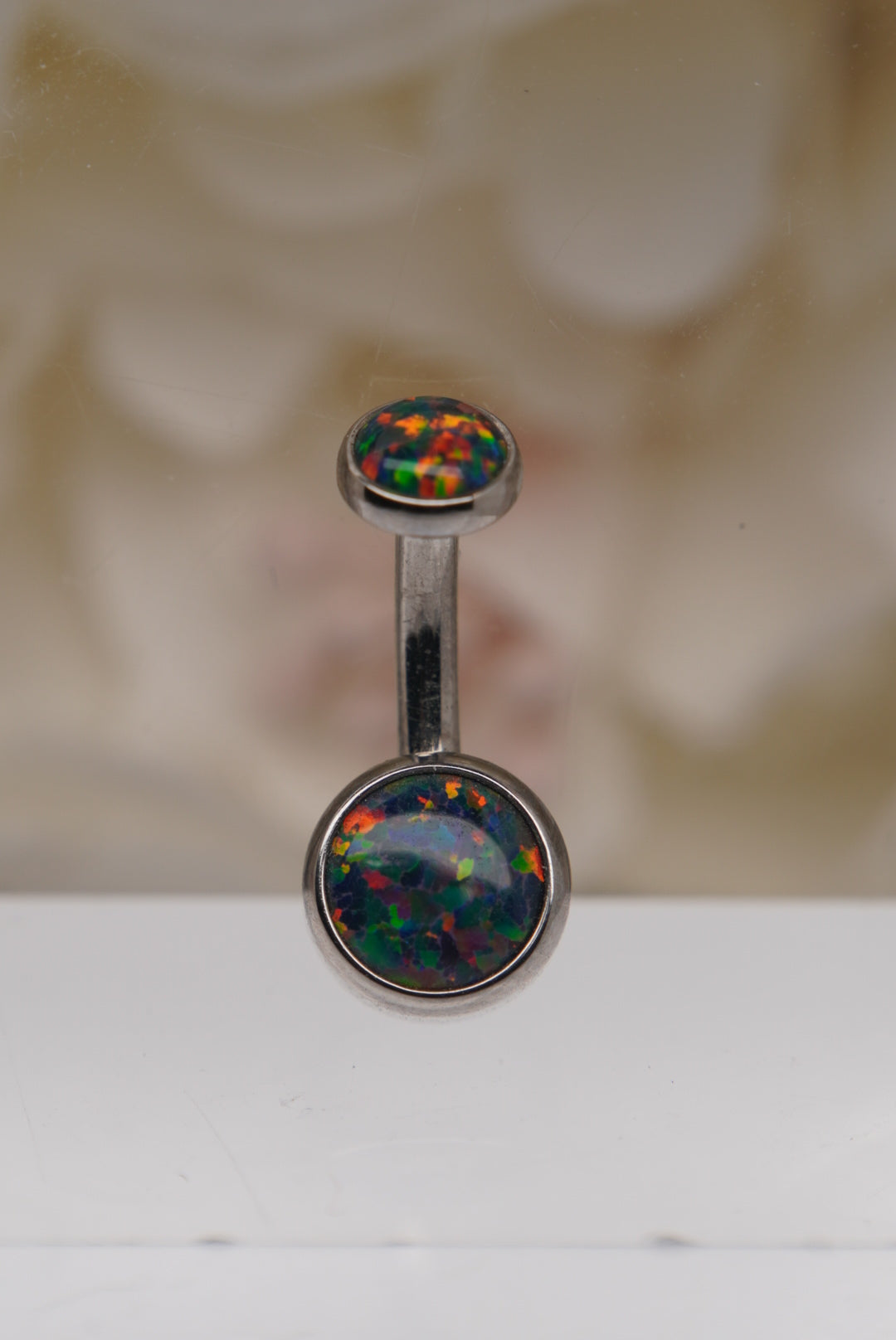 Black Opal #2 Navel in a Bezel Setting  (4mm/6mm)