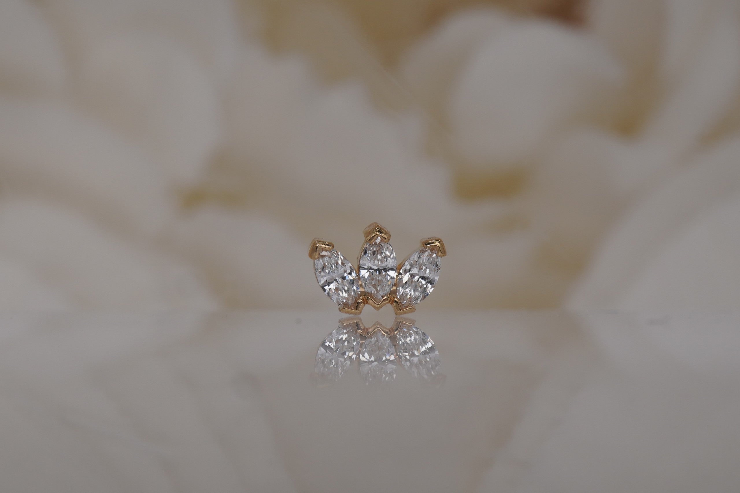 Small Marquise Fan with Lab Created Diamonds