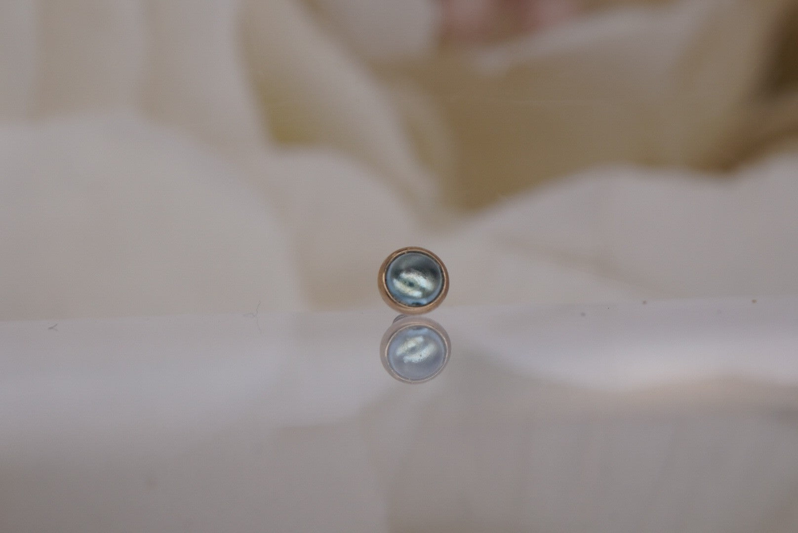 Round Cup Setting with Swiss Blue Topaz