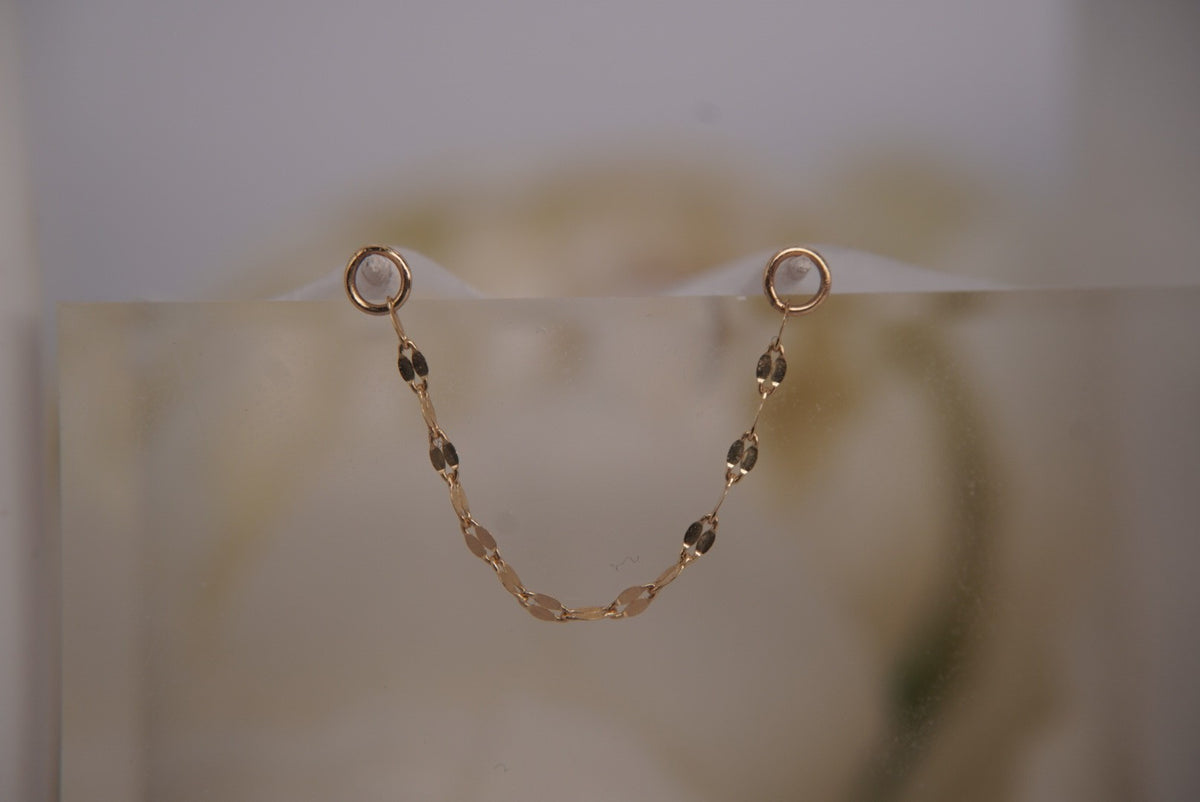 Buddha Jewelry Organics 14k Gold 28mm or 32mm Tile Chain in yellow gold