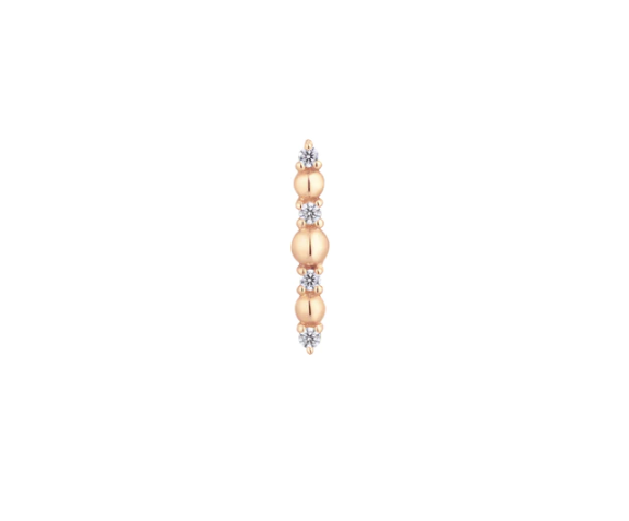 Stock image of Buddha Jewelry’s “Chance” in 14k white gold, showing its slim silhouette and alternating polished beads and crystals.
