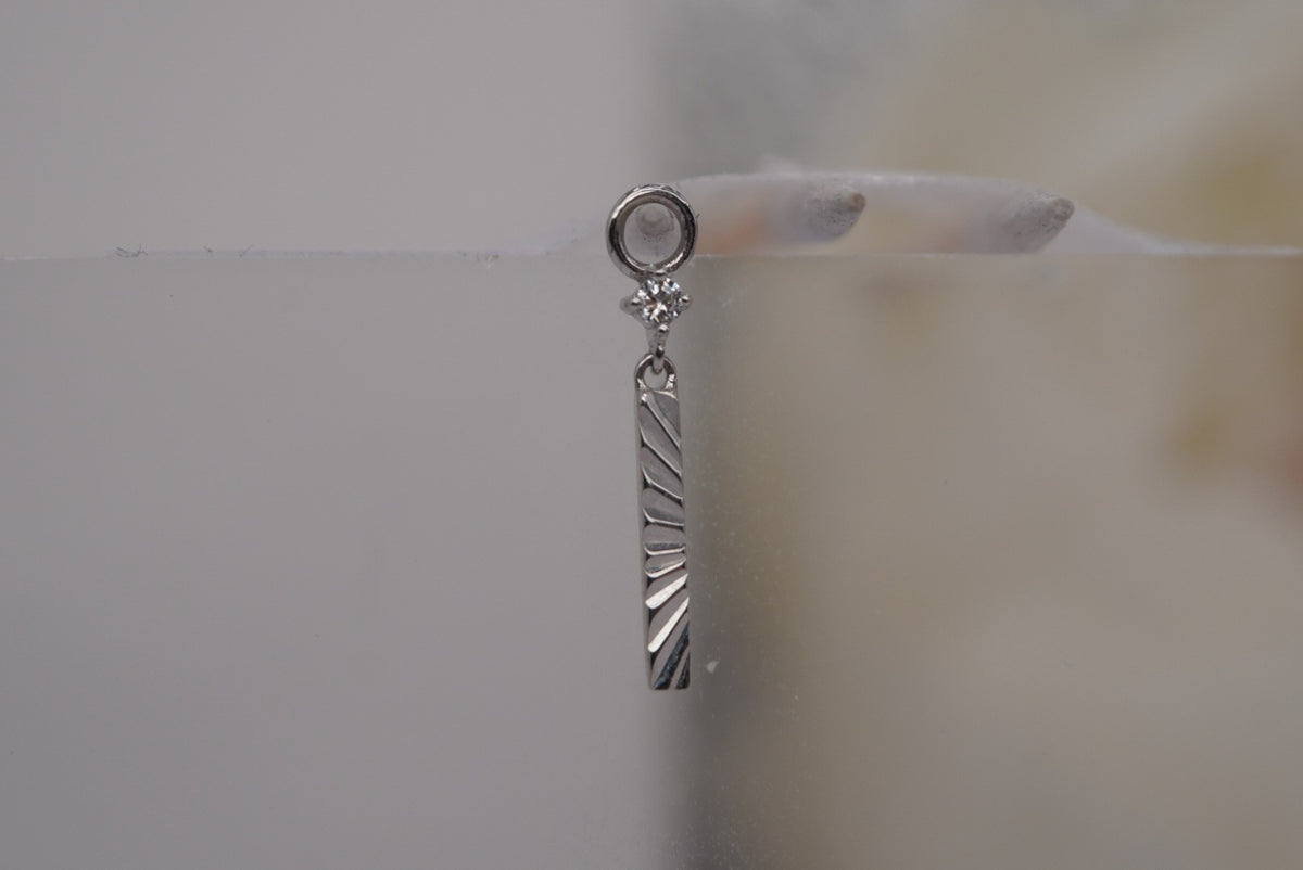 Buddha Jewelry Organics 14k Gold 2.5x14mm "Labyrinth" Charm with crystals in white gold