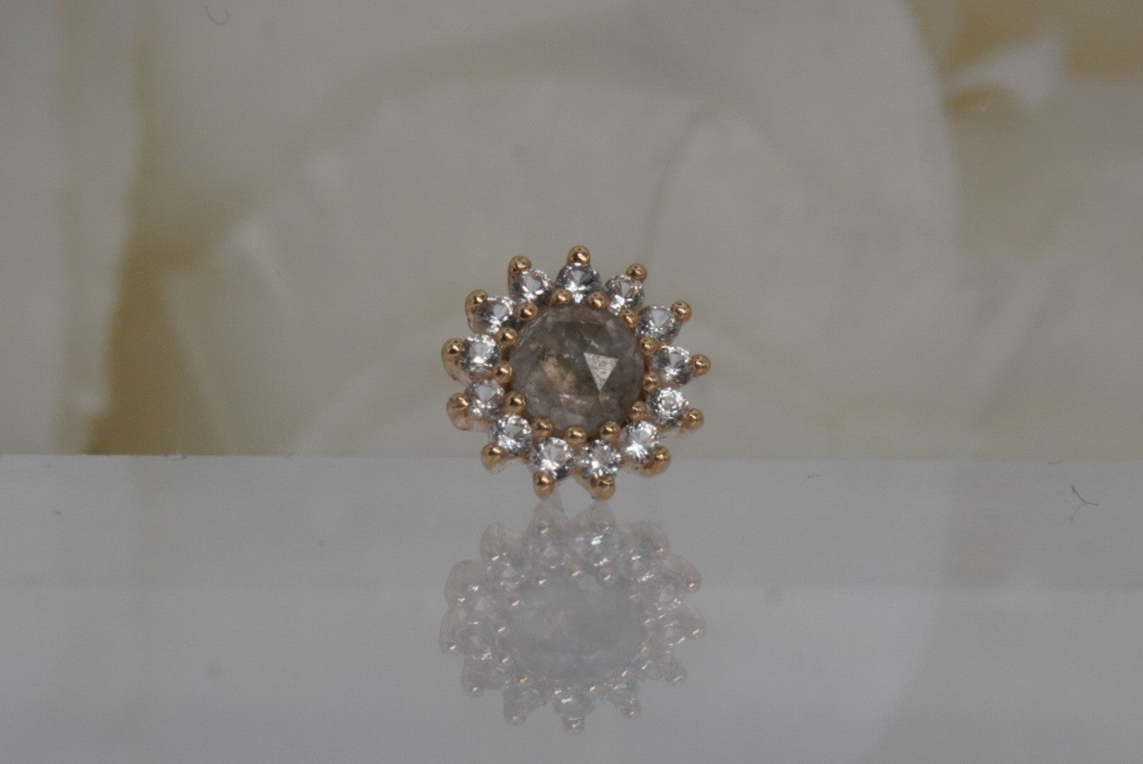 Delphine with Grey Diamonds & White Sapphires