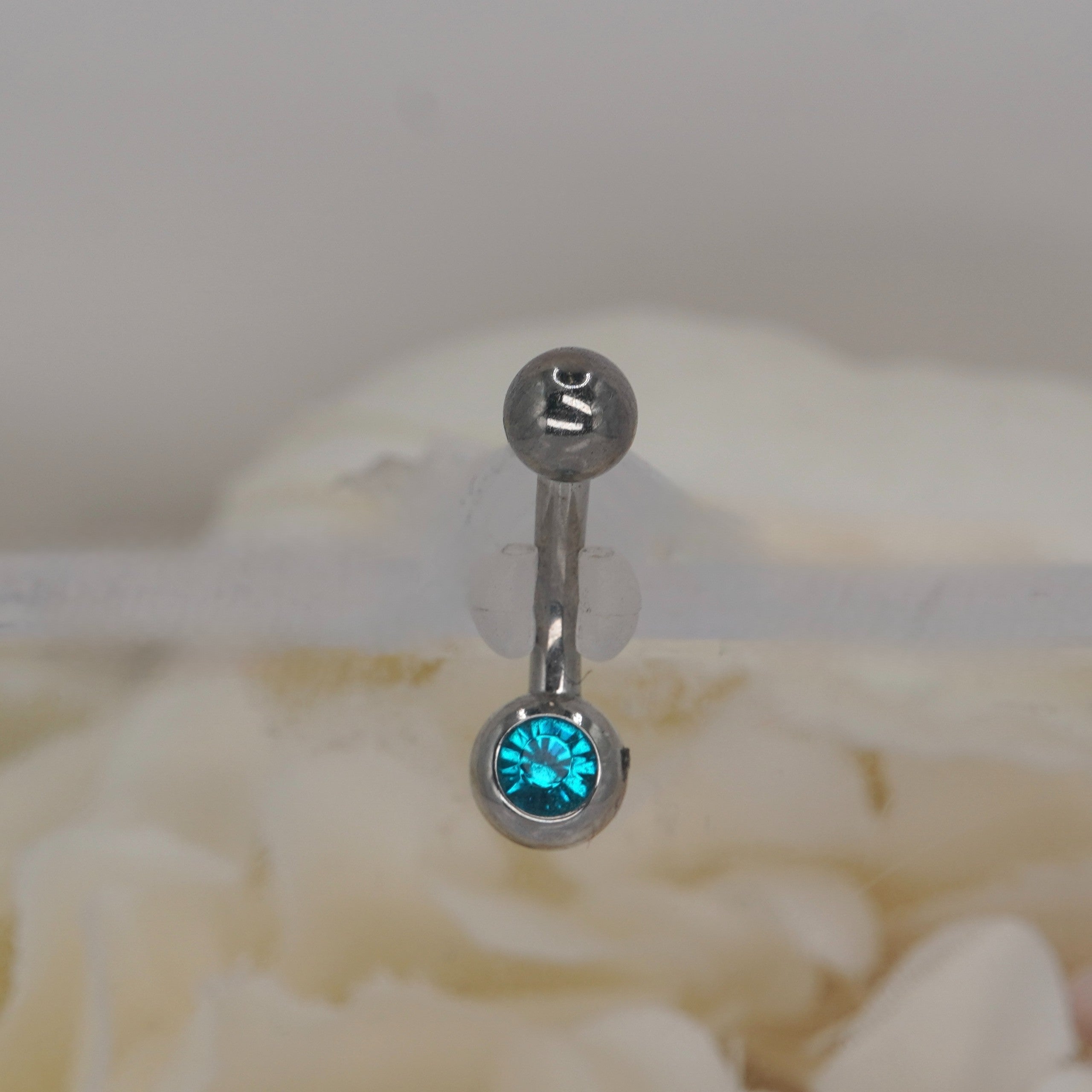 Mint Green 4mm Bezel Navel with Ball Top