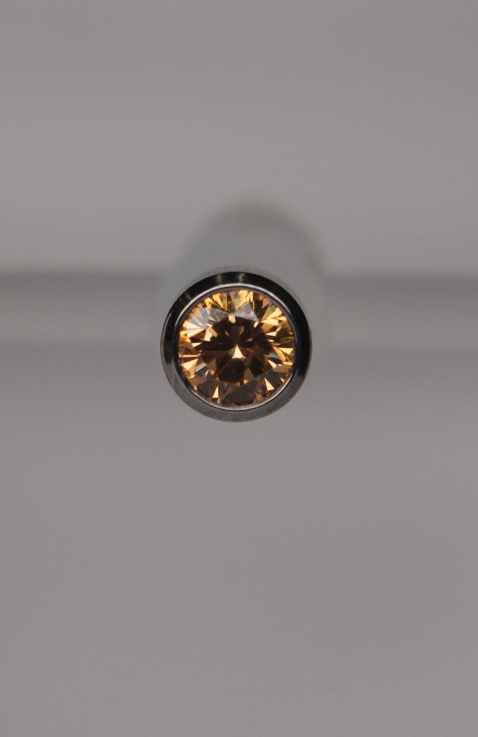 Amber Colored Crystal-  Bezel