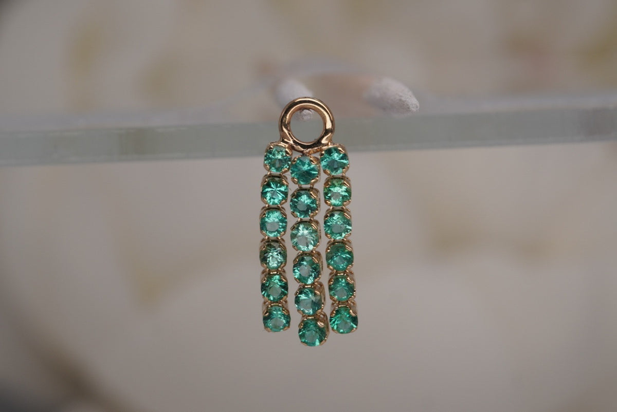 Lux Fringe Charm in Emeralds