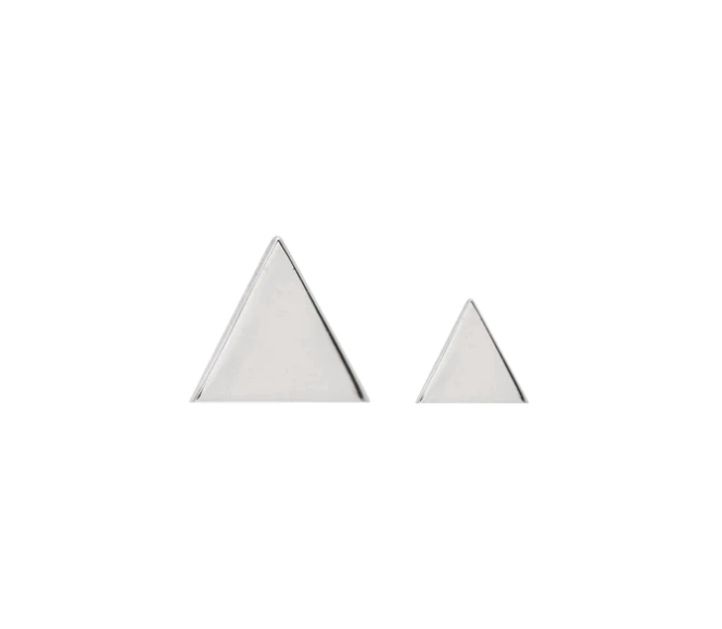 Buddha Jewelry 14k Gold "Triangle" threadless in white gold stock image
