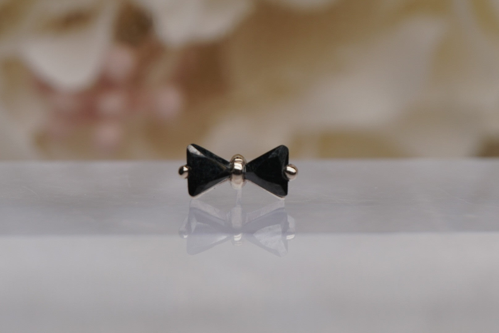 Bowtie with Black Crystals