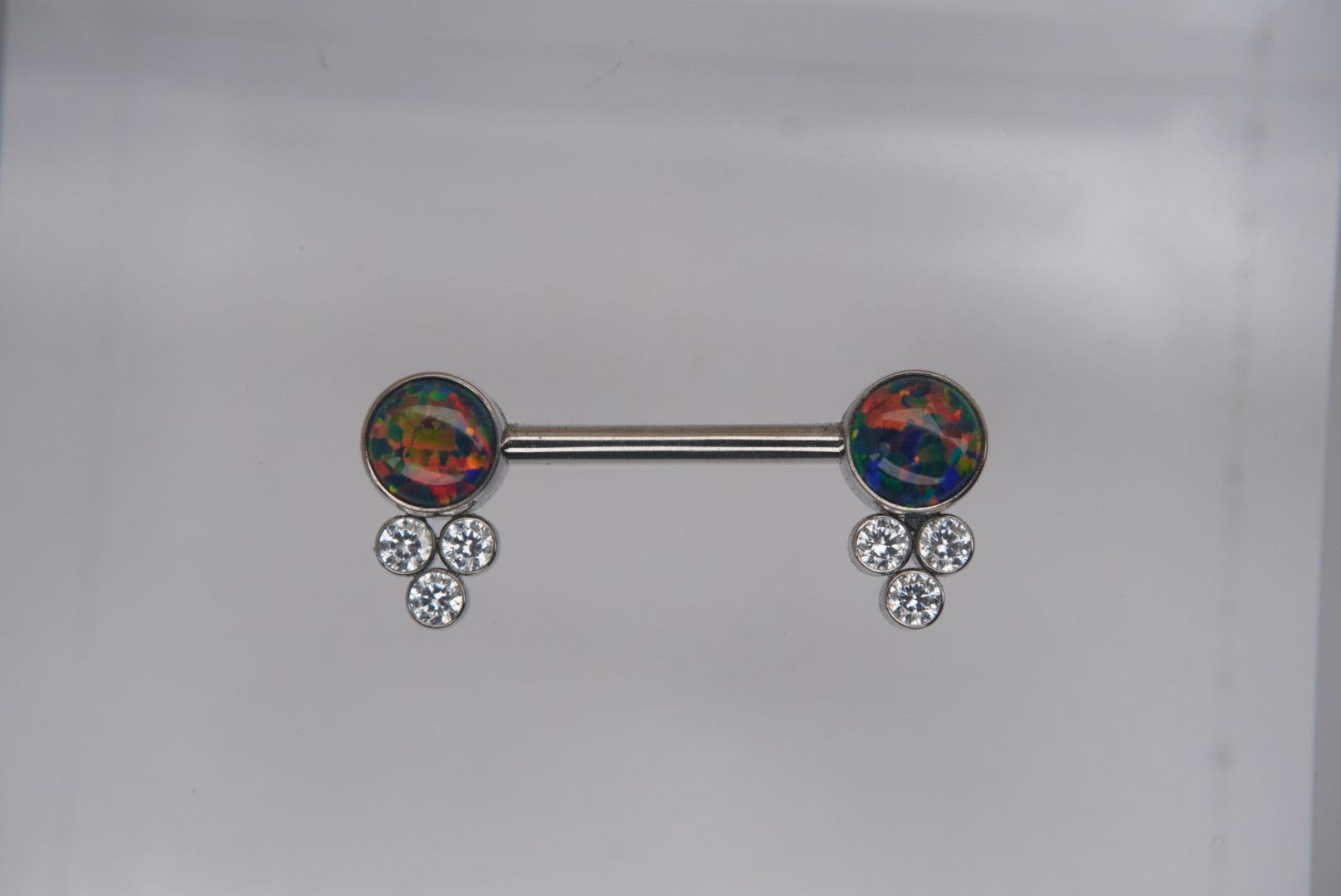 Bijoux Side-Set with Black Opals (PAIR)