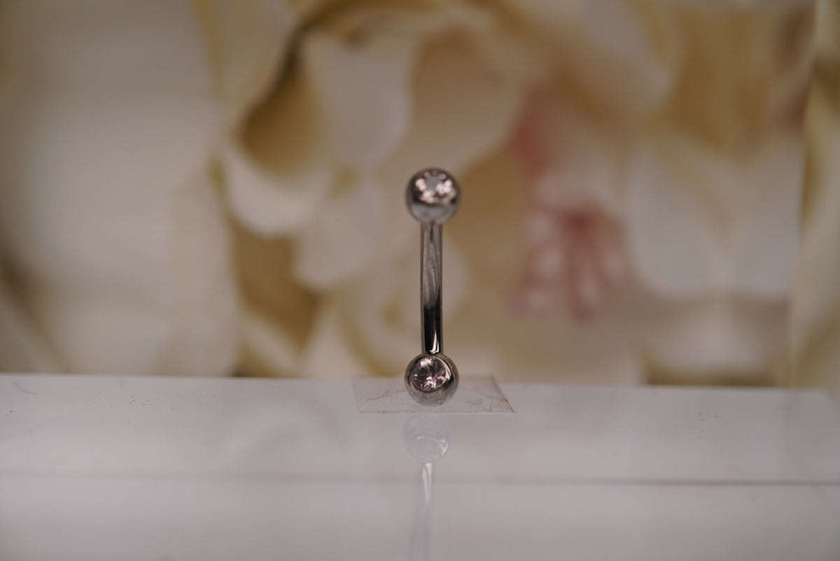 2-Gem Curved Barbell in Various Colors