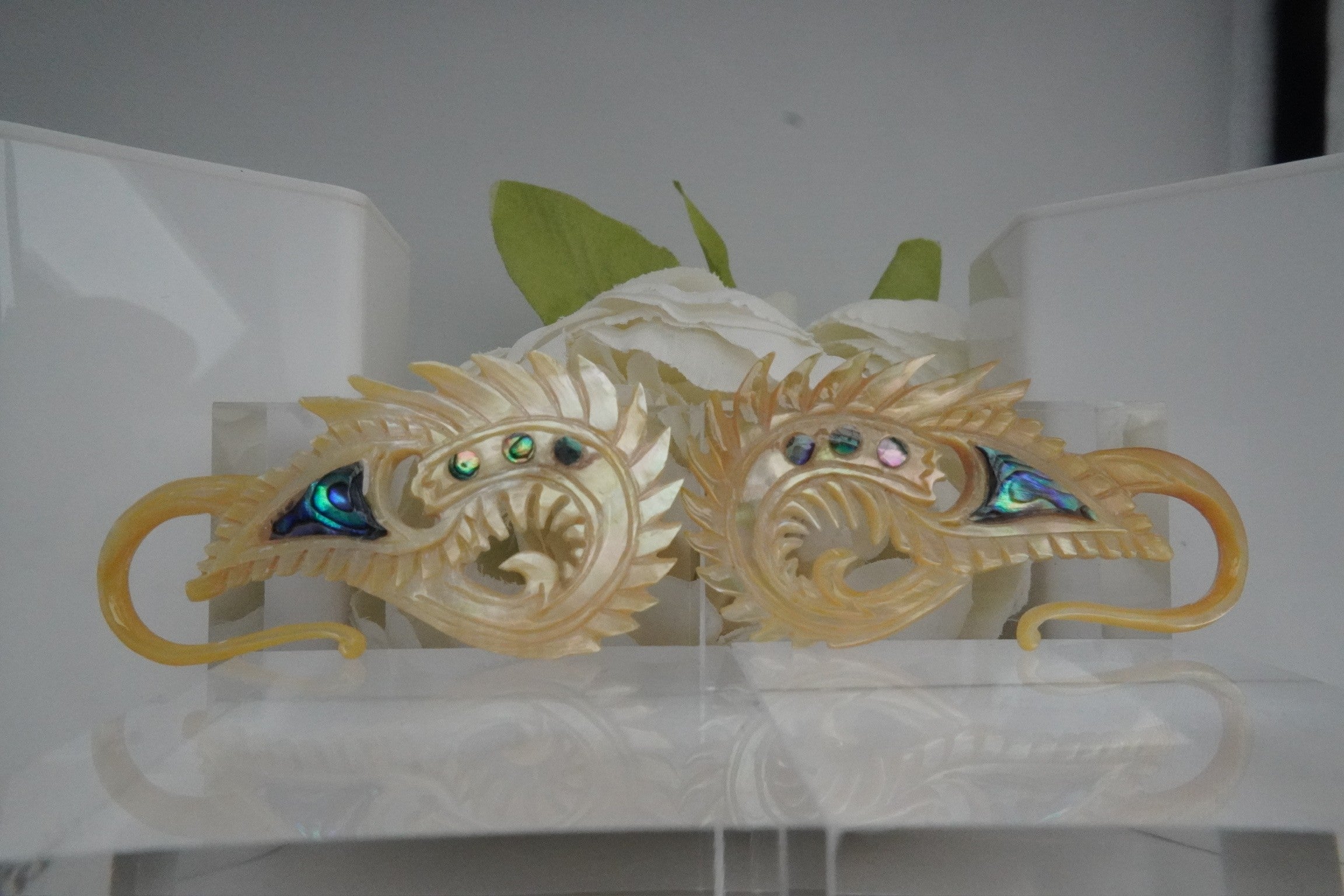 Shell Shrimp Hangers with Abalone
