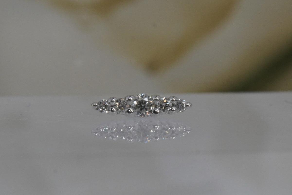 Buddha Jewelry Organics 14k 5.7mm x 1.3mm "Nala" THREADLESS with GENUINE Diamonds in white gold