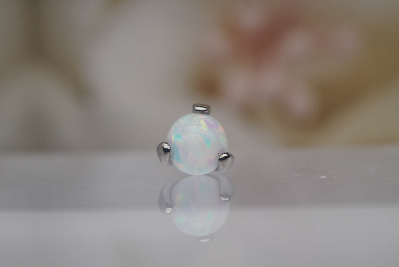 White Opal Prong Setting- 16/18g