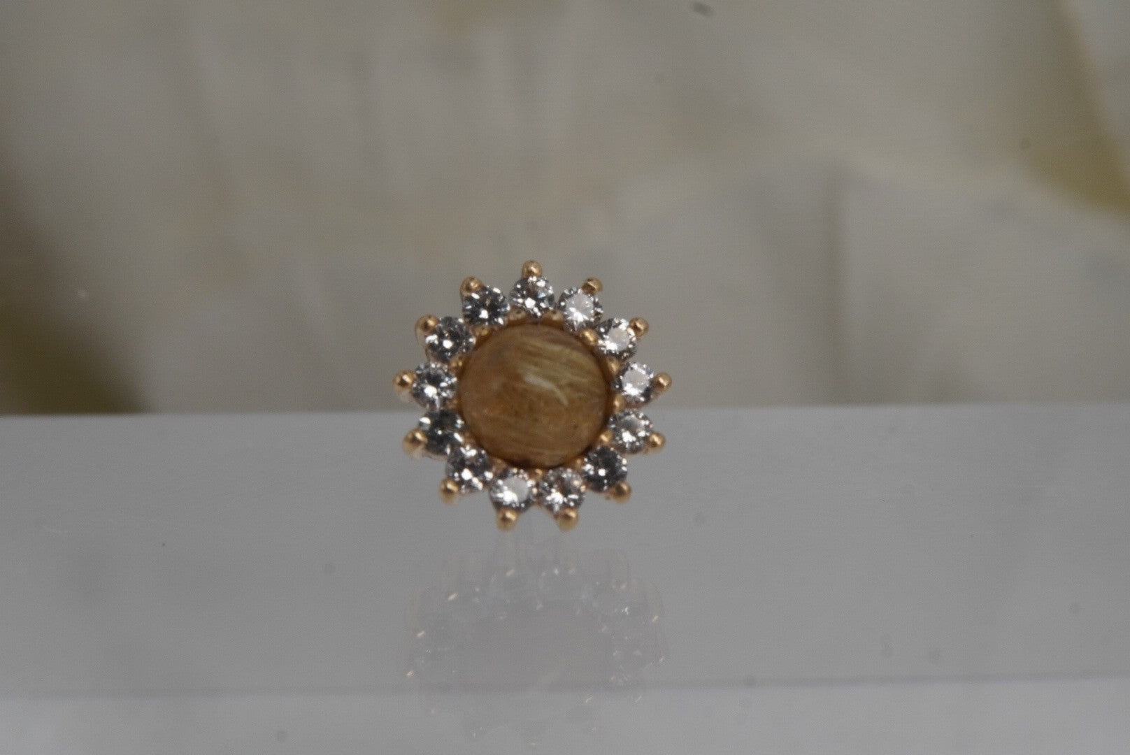 Delphine w/ Golden Rutilated Quartz & White Sapphire
