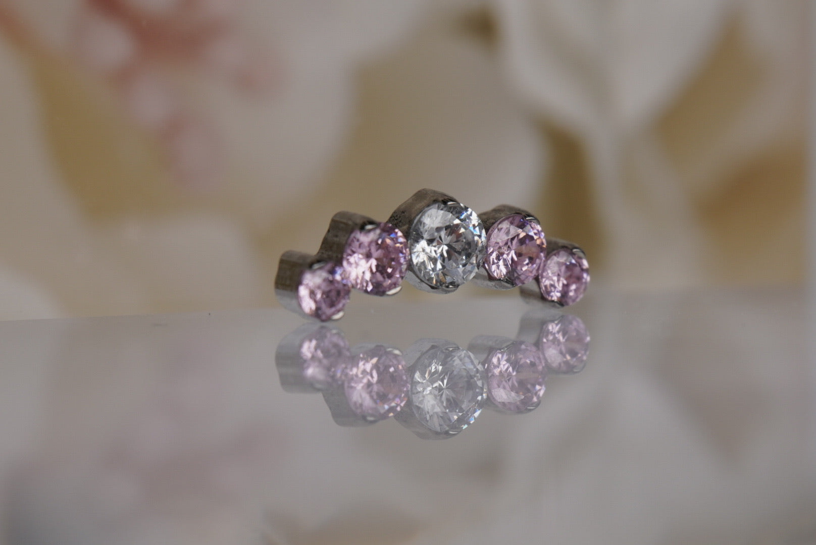 Pink & White Crystal Prium- 12/14g