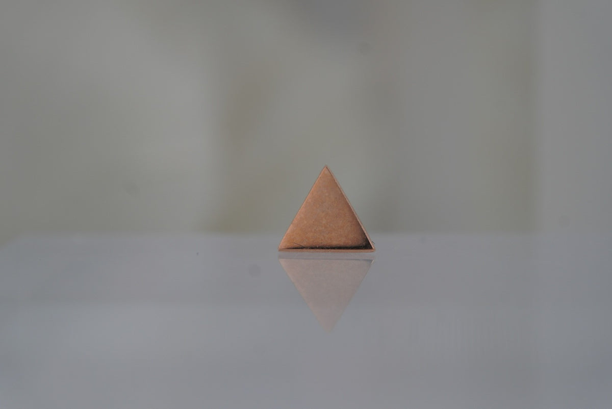 Buddha Jewelry 14k Gold "Triangle" threadless in rose gold