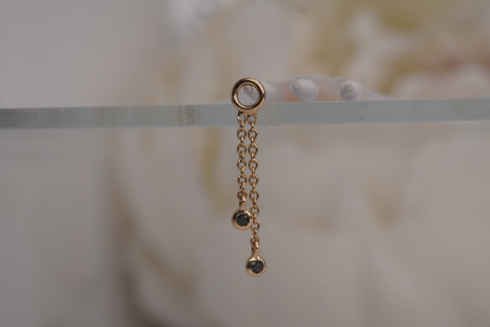Gemmed Cascade Charm with Black Diamonds