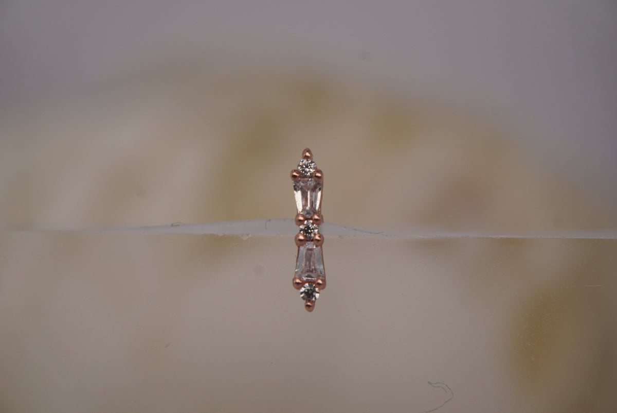 Buddha Jewelry Organics 14k 1.5x8.5mm "Idolized" with Crystals in yellow white and rose gold
