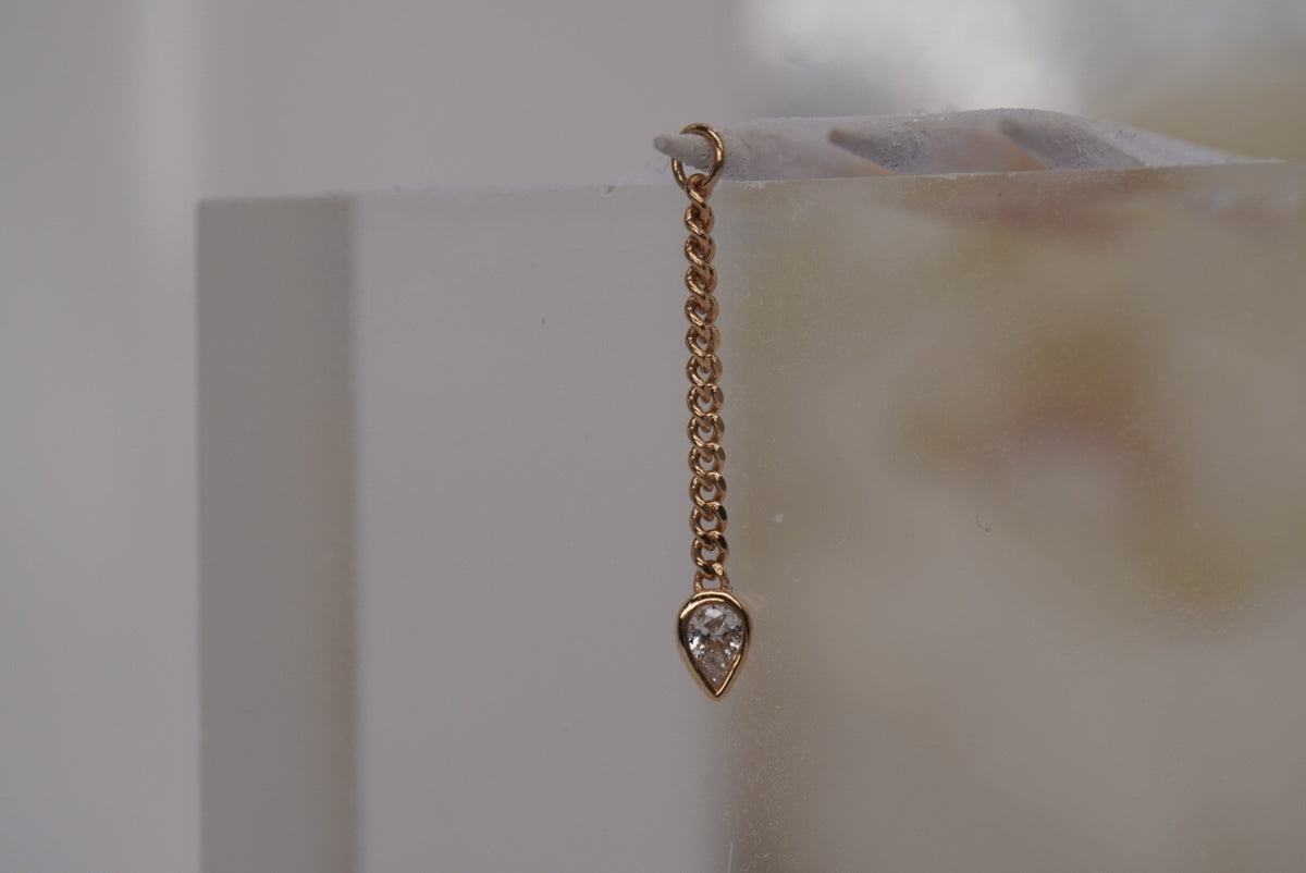 Buddha Jewelry Organics 14k Gold 20mm "Painkiller Chain" with crystals in yellow gold