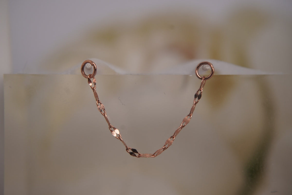 Buddha Jewelry Organics 14k Gold 28mm or 32mm Tile Chain in  rose gold
