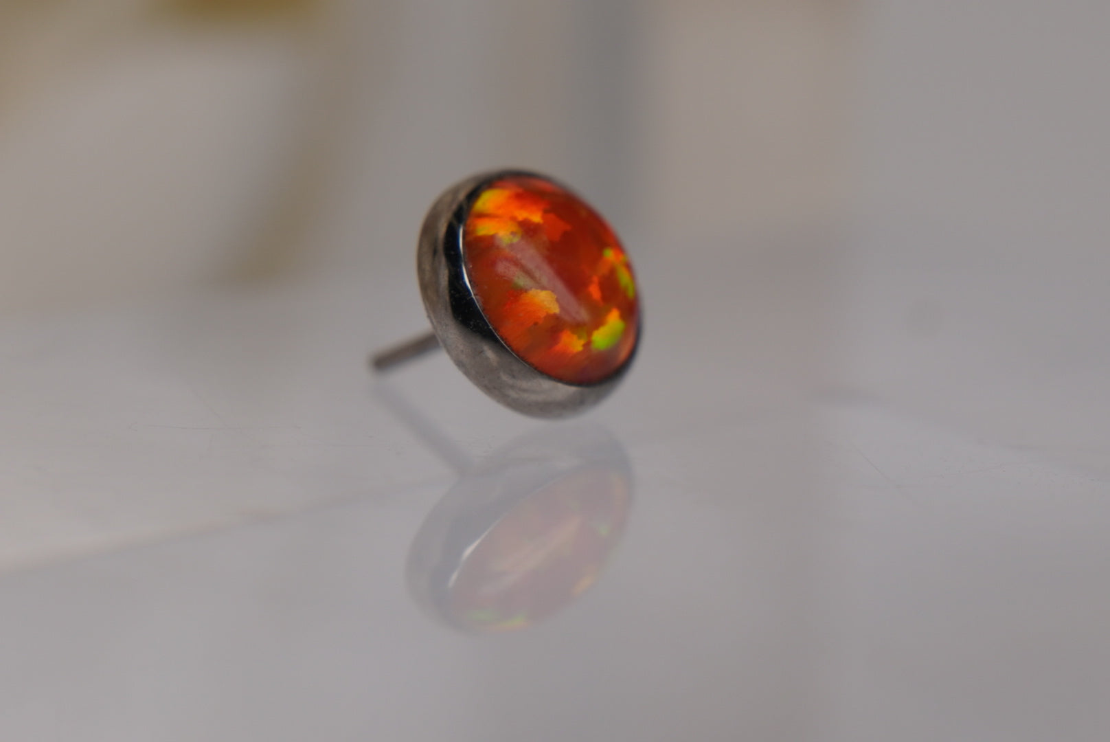Fire Orange Opal- Threadless
