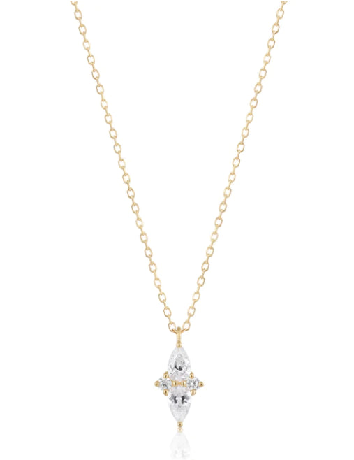 Ethereal Necklace with WHITE SAPPHIRES in Yellow Gold
