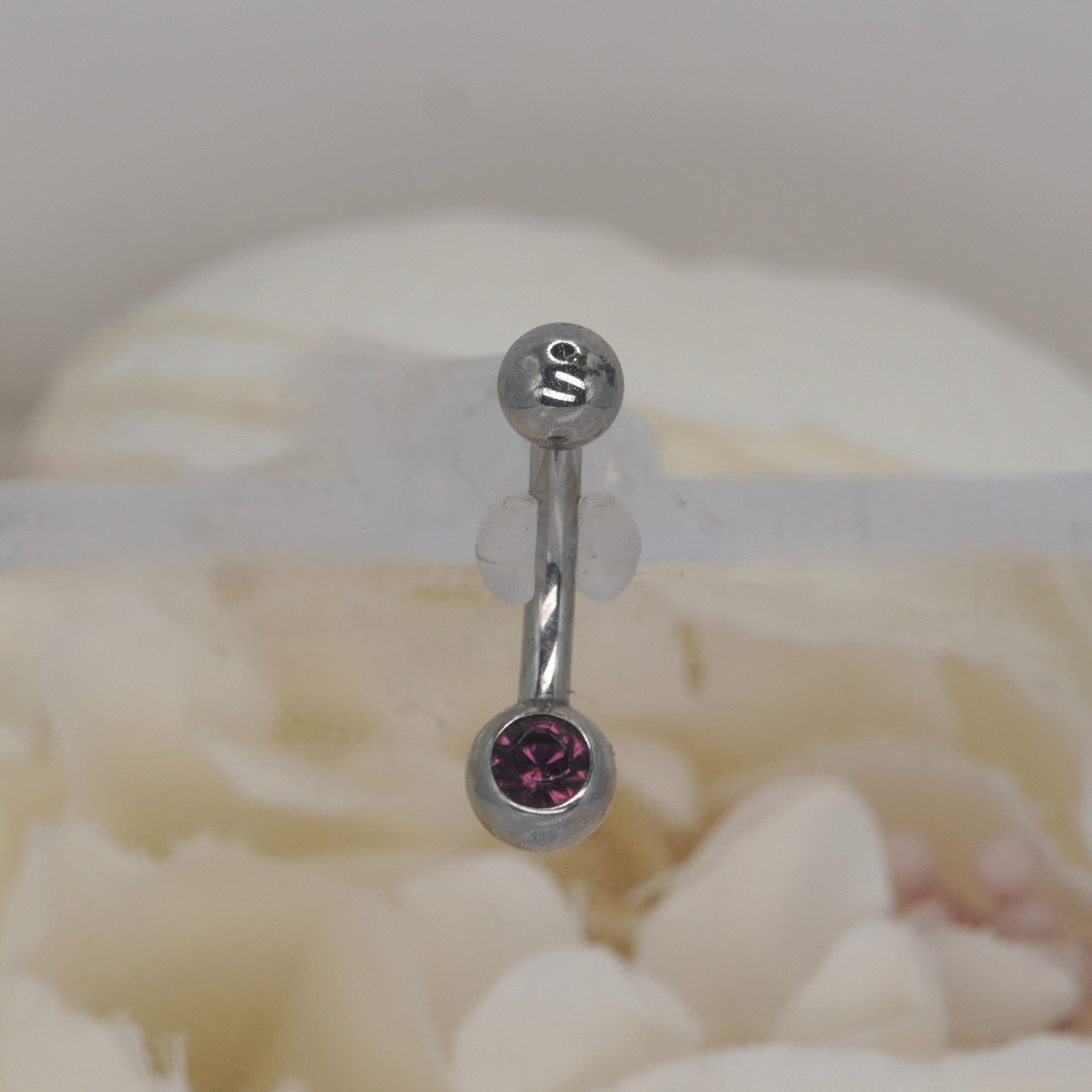 Dark Purple 4mm Bezel Navel with Ball Top