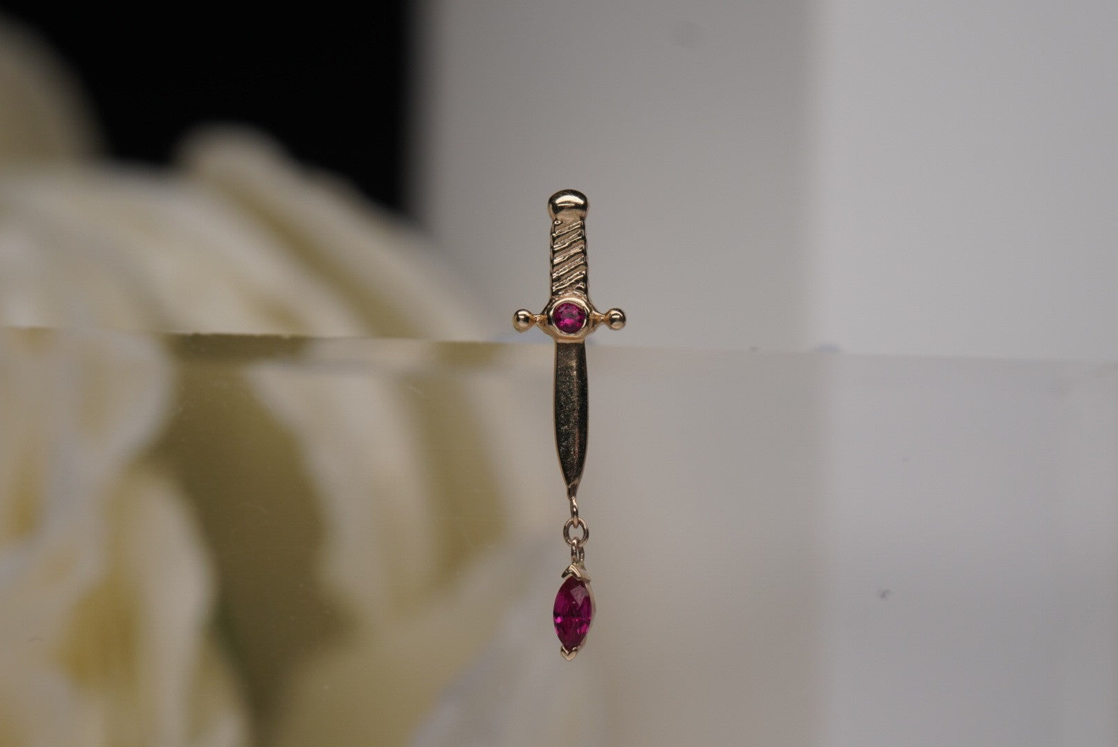 Kiss of Death in Yellow Gold with Genuine Rubies