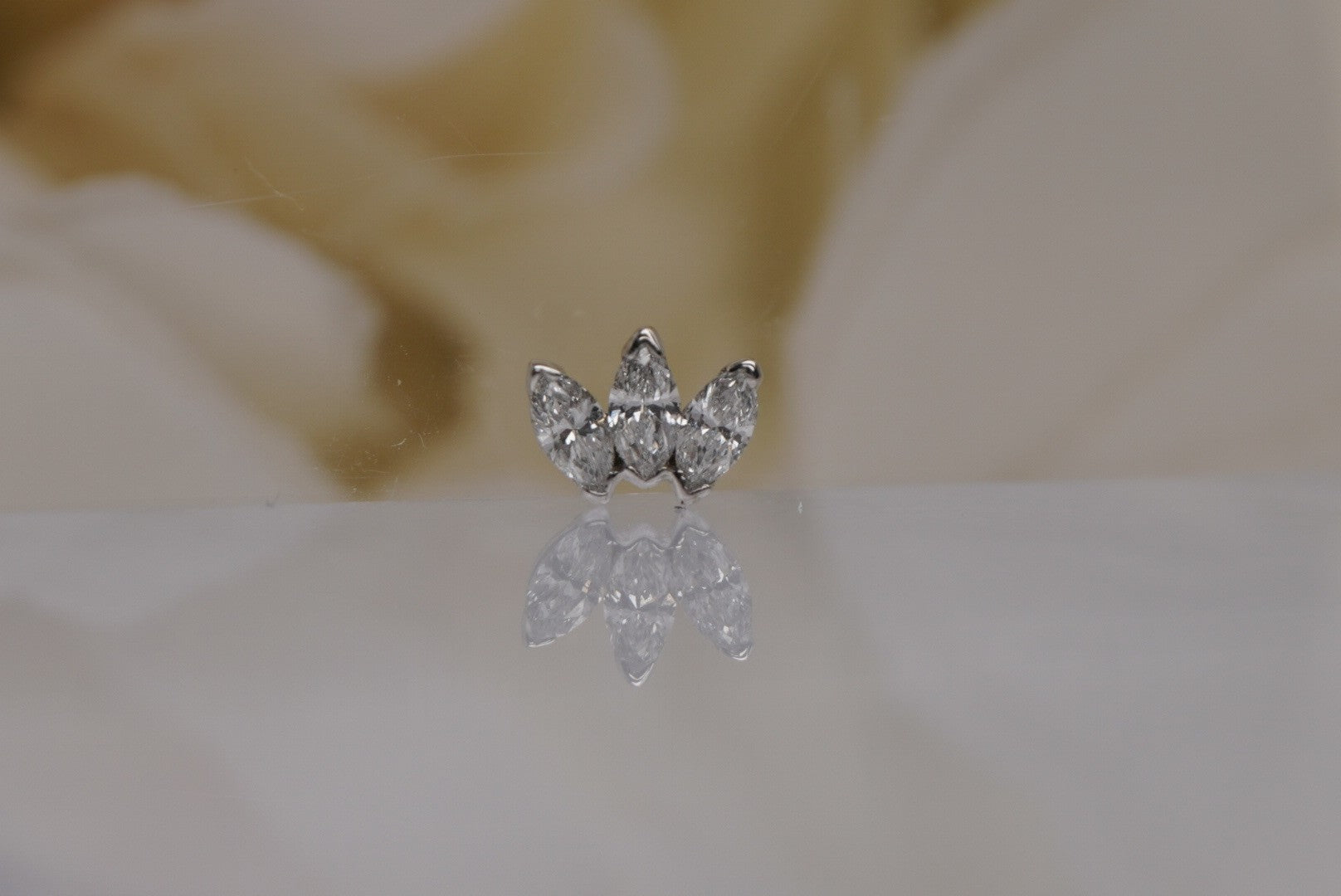 Triple Marquise Fan-WHITE SAPPHIRE