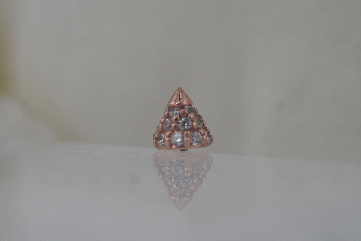 Buddha Jewelry 14k Gold "Maximalist" with crystals in THREADLESS rose gold