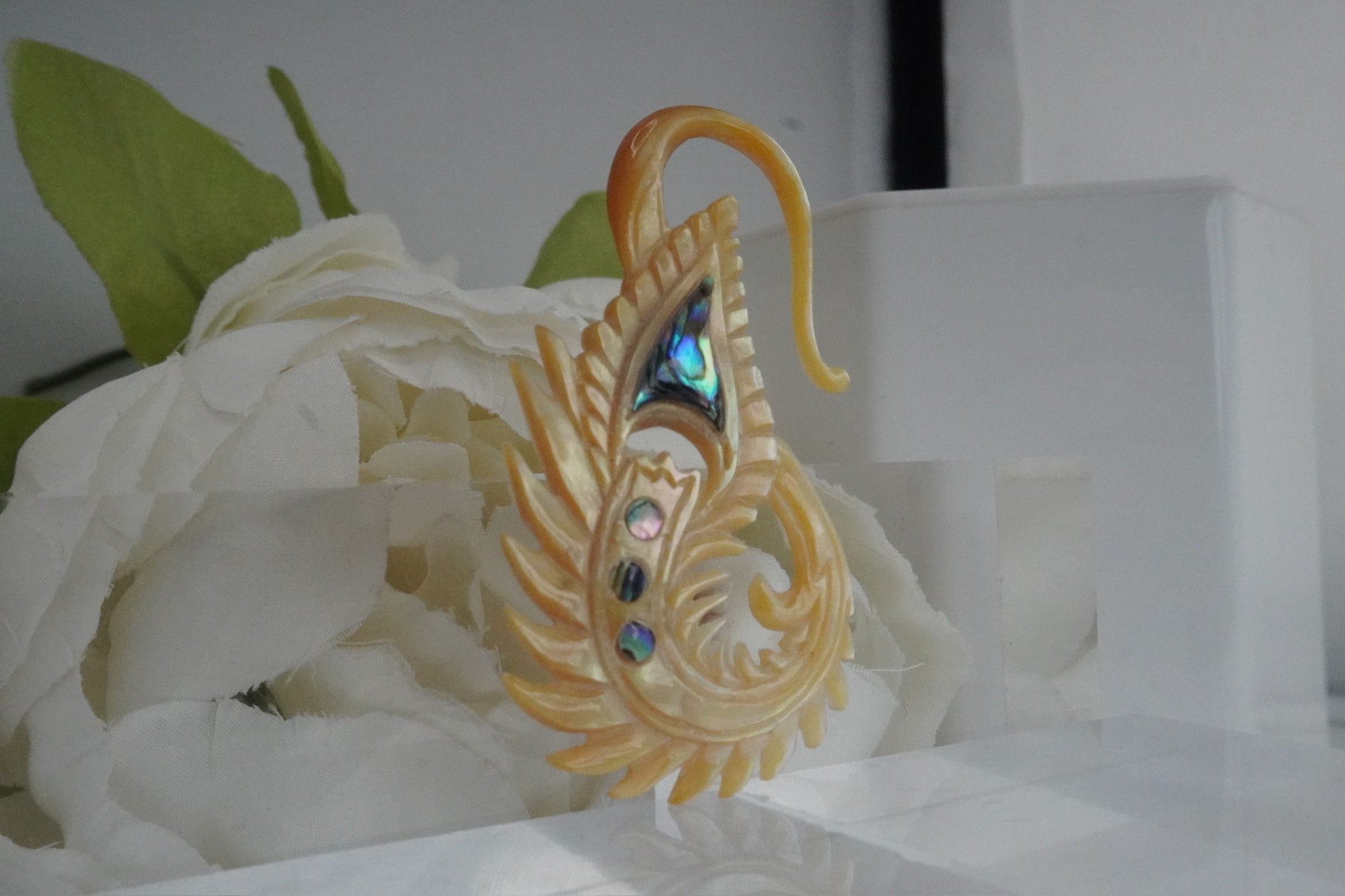Shell Shrimp Hangers with Abalone