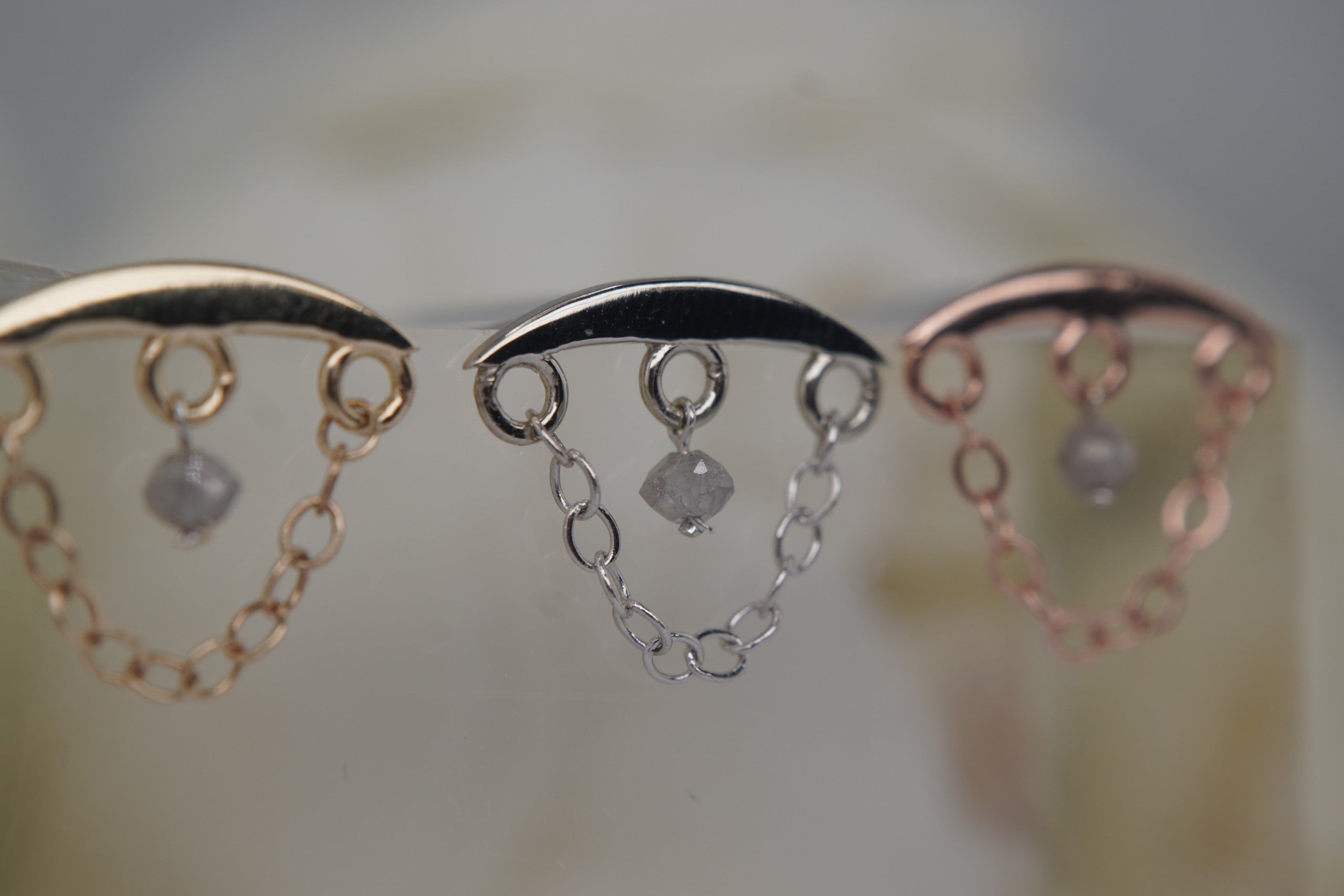 Hidden Helix with Raw Grey Diamond