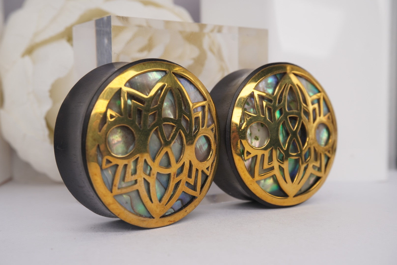 Indah- Brass with Abalone