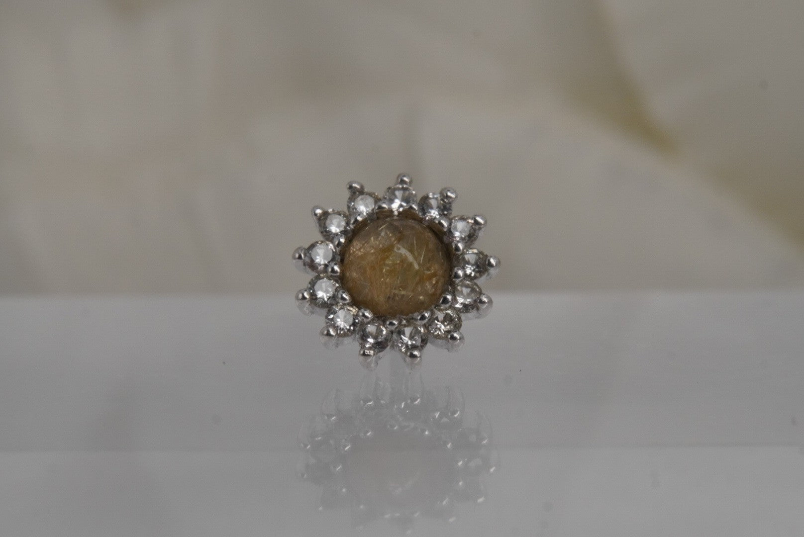 Delphine w/ Golden Rutilated Quartz & White Sapphire