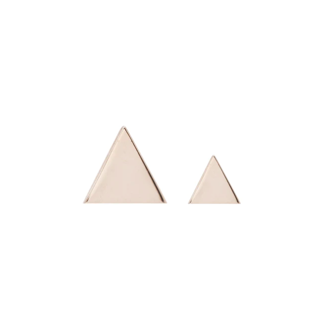 Buddha Jewelry 14k Gold "Triangle" threadless in rose gold stock image
